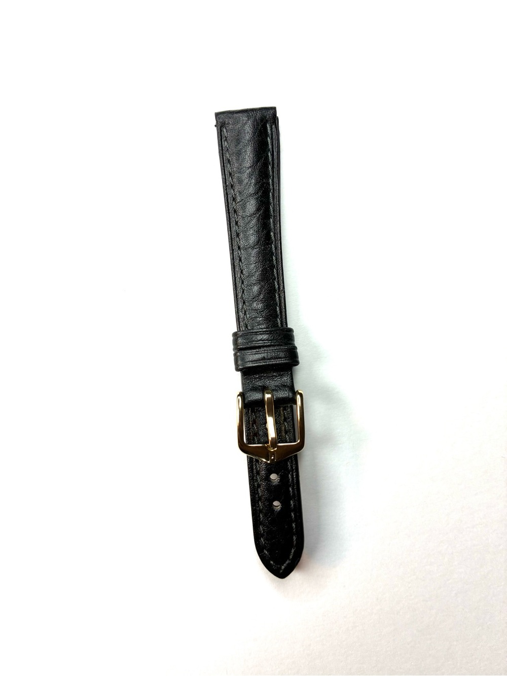 Hirsch Camelgrain 14mm Watch Strap Black Genuine Leather Pro Skin